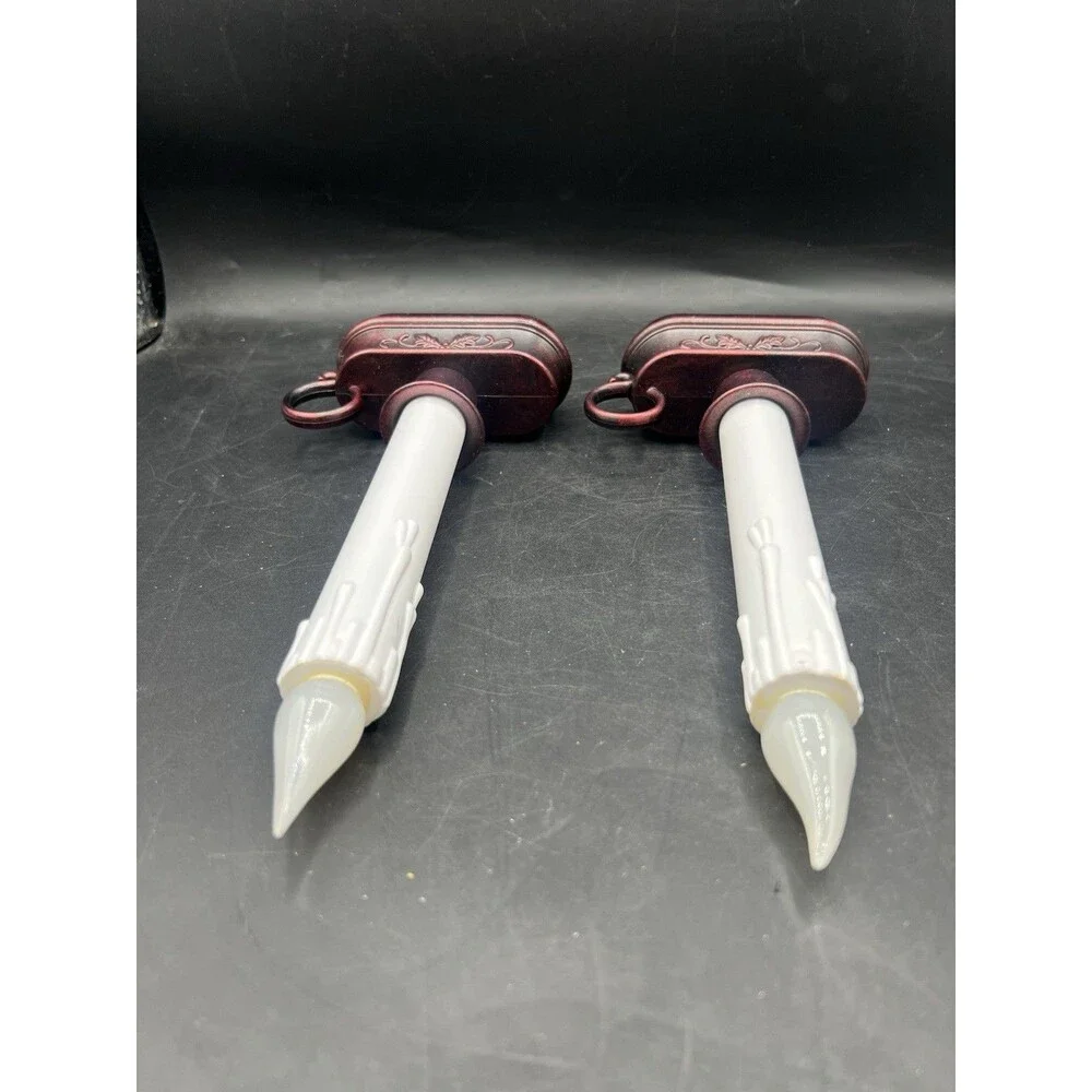 GE Flickering Window Candles Set of 2 Battery Operated Flameless LED 10” White